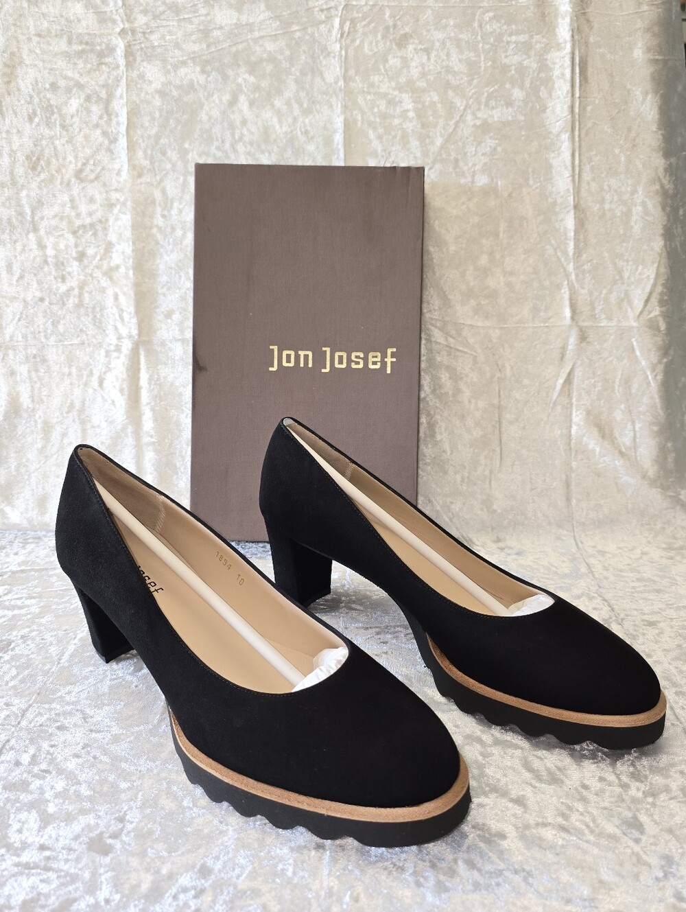 Jon Josef Shoes Katie Black Suede Heels